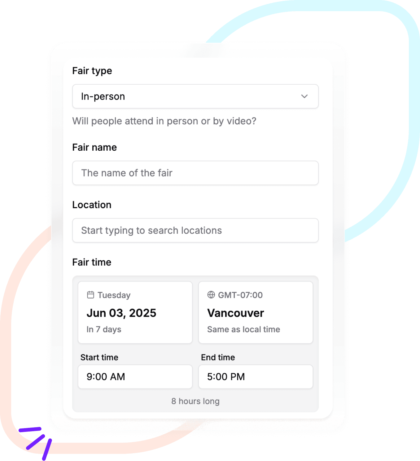 A fair organizer creates a career fair on the Withe career fair software