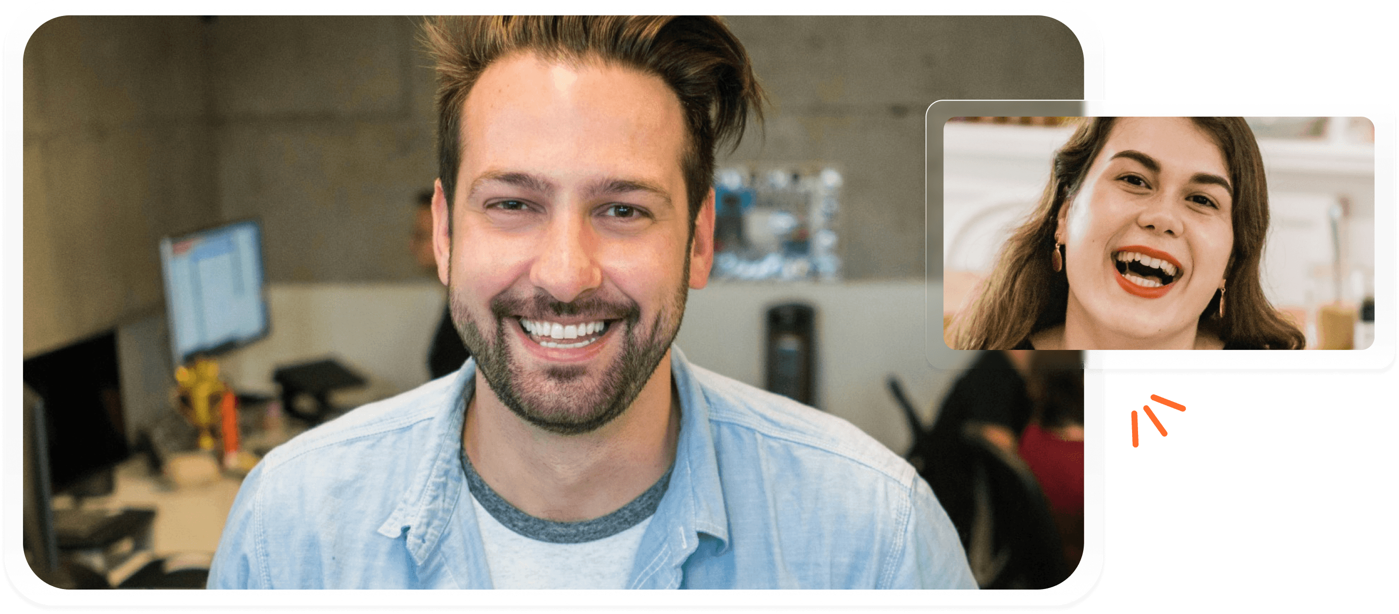 Man in virtual queue waiting to speak to a recruiter