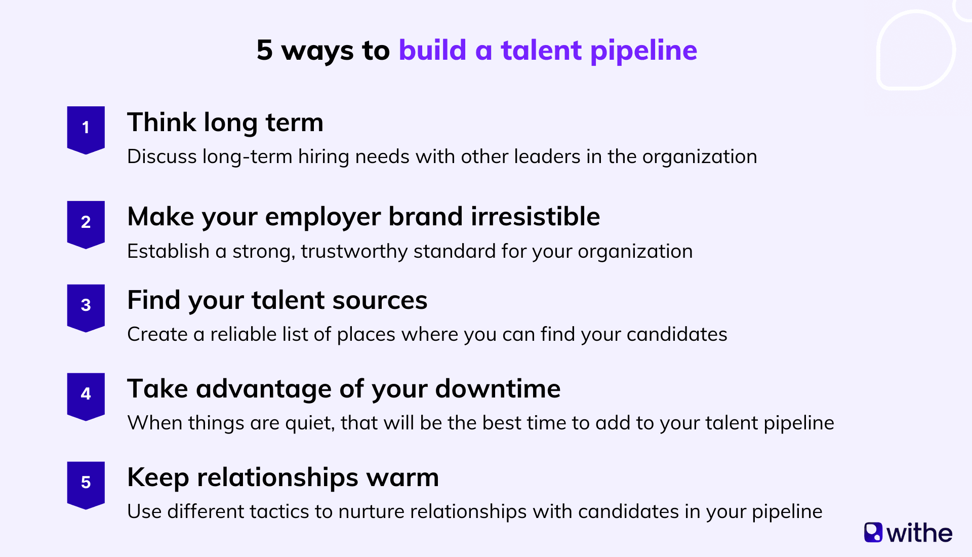 5 ways to build a reliable talent pipeline | Withe