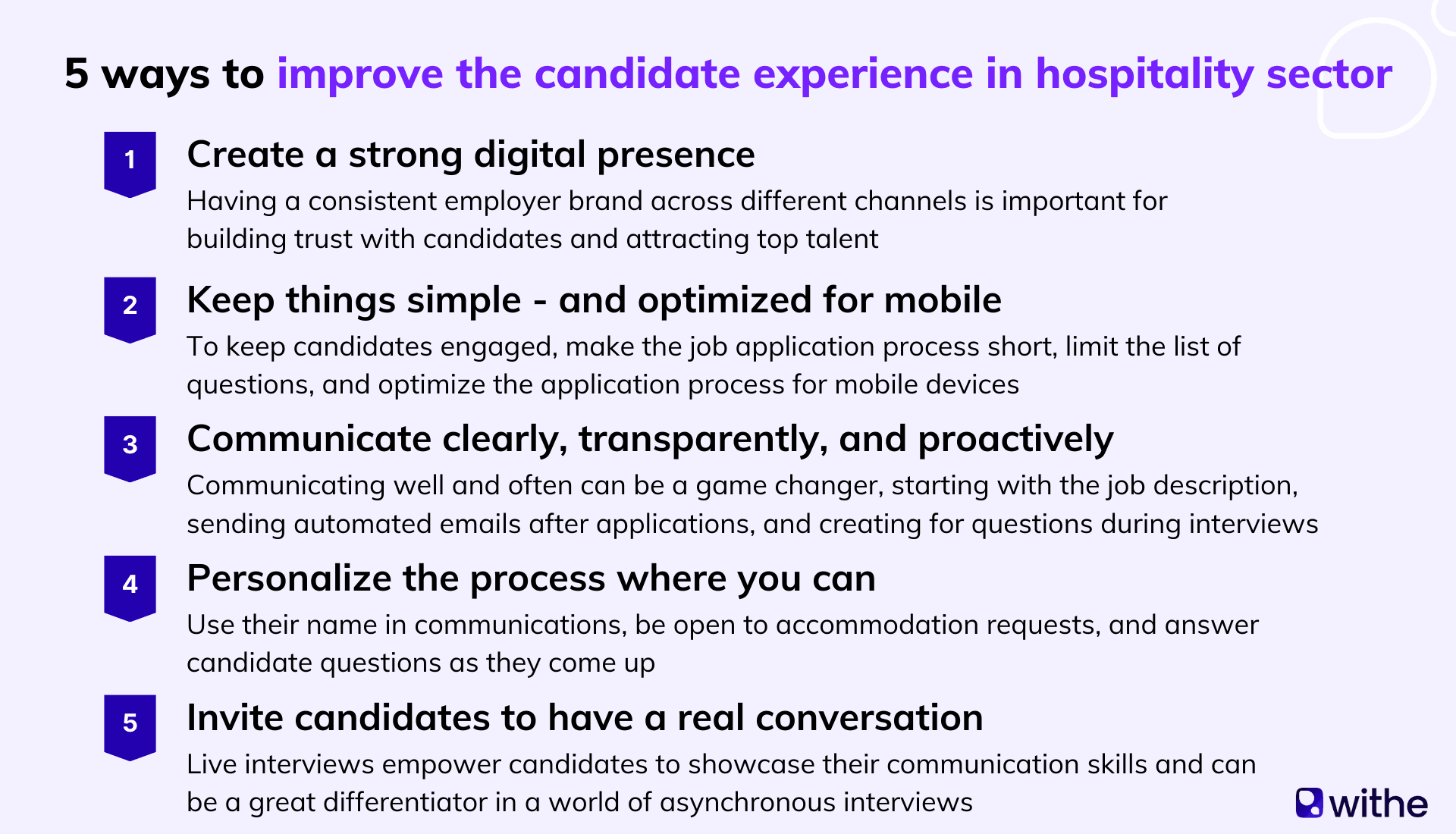 5 ways to improve the candidate experience in hospitality sector